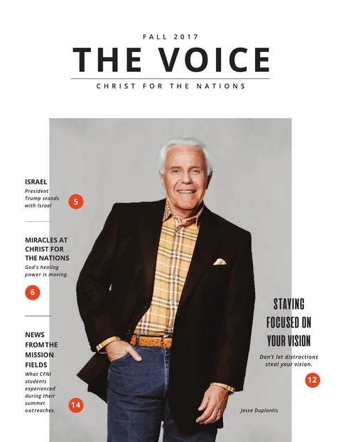 Cover of The Voice, Fall 2017: Jesse Duplantis: Staying focused on your vision